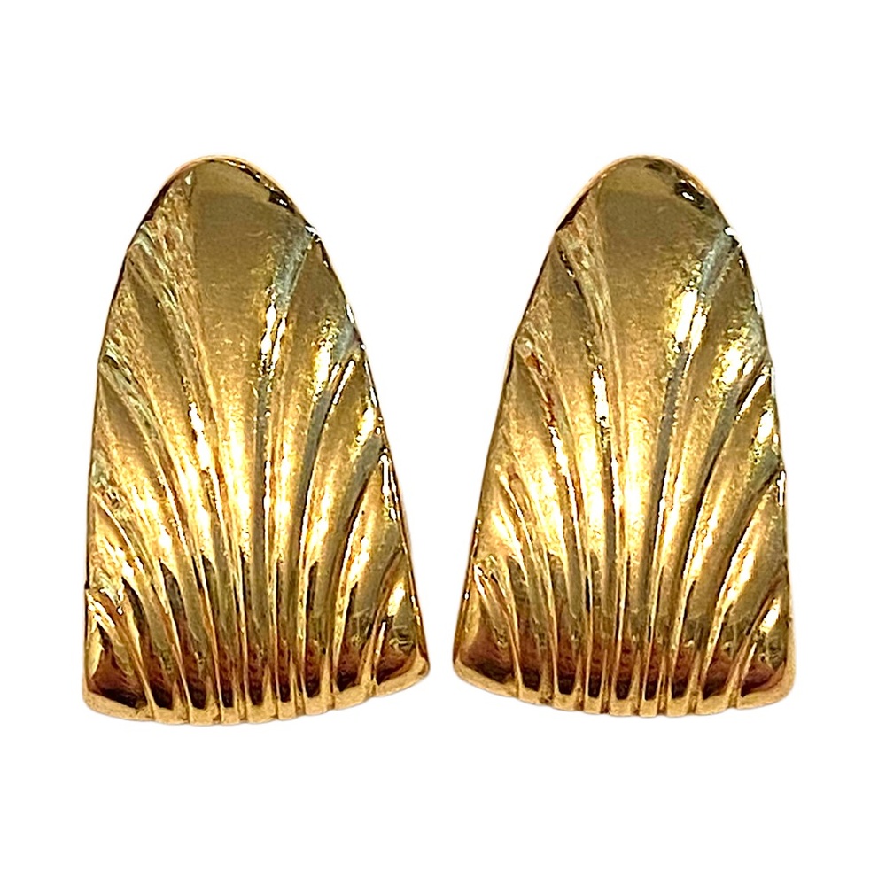 Vintage MONET Modern minimalist Gold Earrings